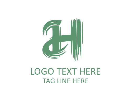 Expressive Paint Brush Letter H Logo for Modern Branding