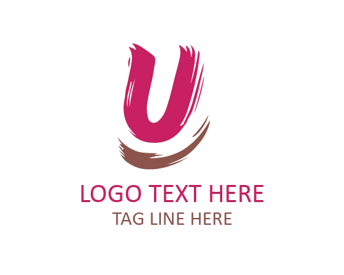 Expressive Signature Brush Letter U Logo for Personal Branding