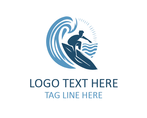 Extreme Surfer Action Logo