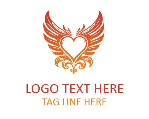 Fairy Vintage Love Line Art Logo for Classic Identity
