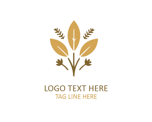 Fall Harvest Plant Logo for Organic and Farm Brands