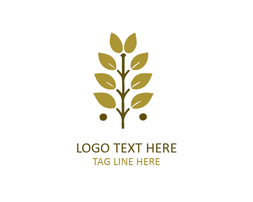 Fall Leaf Stem Logo for Minimal Botanical Brands