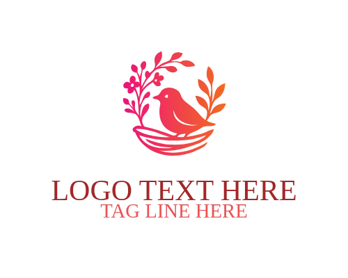 Family Circle Nest Bird Logo