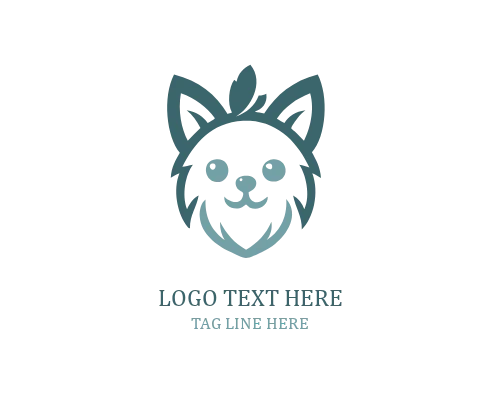 Family Cute Puppy Logo