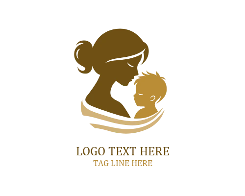  Family Heart Embrace Mom And Baby Logo