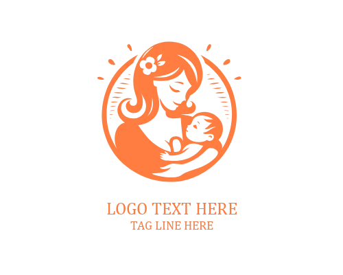  Family Love Mom And Baby Logo