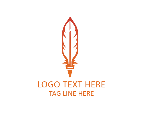 Fantasy Creative Feather Pen Logo