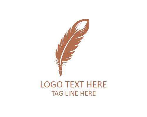 Fantasy Literature Feather Pen Logo