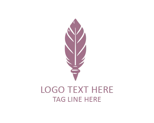 Fantasy Minimal Feather Pen Logo