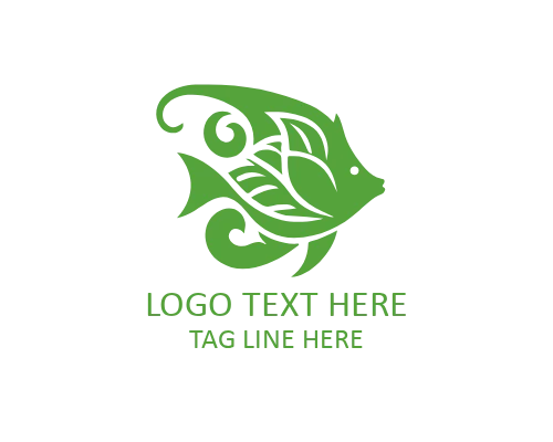 Fantasy Tropical Fish Flat Logo