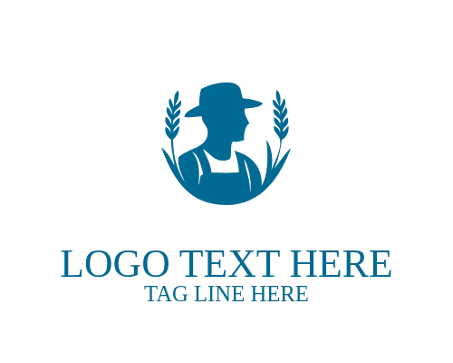 Farmer Holding Flower Logo