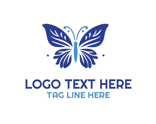 Fashion Forward Linear Floral Butterfly Logo