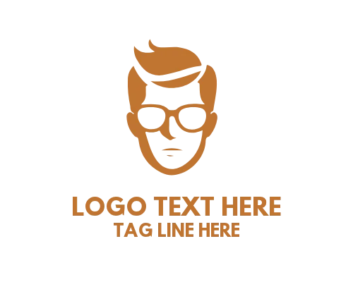 Fashion Style Eyeglass Man Logo