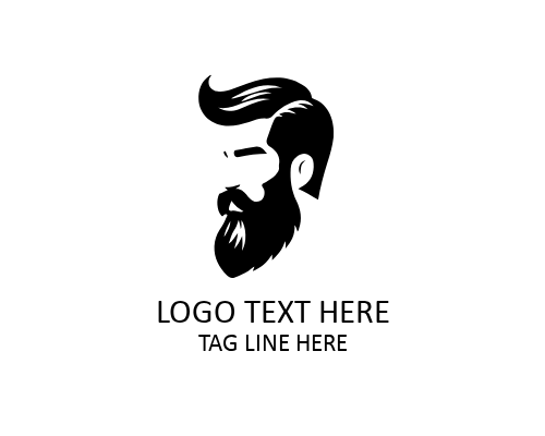 Fashionable Beard Guy Brand Logo