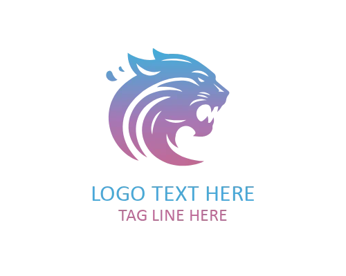 Fast Running Panther Outline Logo