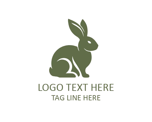  Fast Running Rabbit Flat Logo for Sports and Wildlife Brands