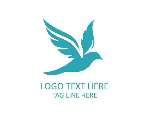  Feather Light Flying Bird Logo