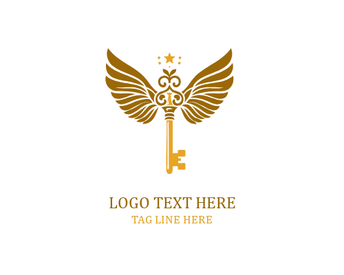  Feather Lock Wings Key Logo