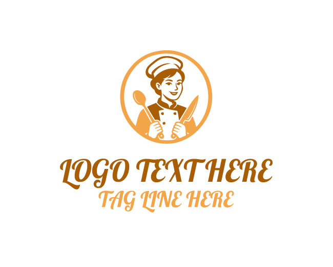 Female Chef Apron Logo logo template preview