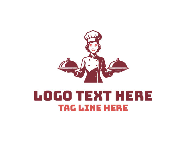 Female Chef Bakery Logo logo template preview