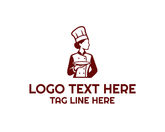 Female Chef Bowl Logo logo template preview