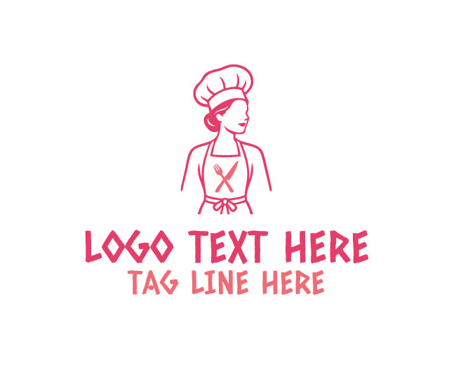 Female Chef Cooking Logo logo template preview
