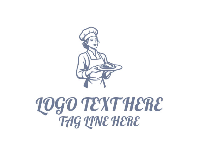 Female Chef Cup Logo logo template preview