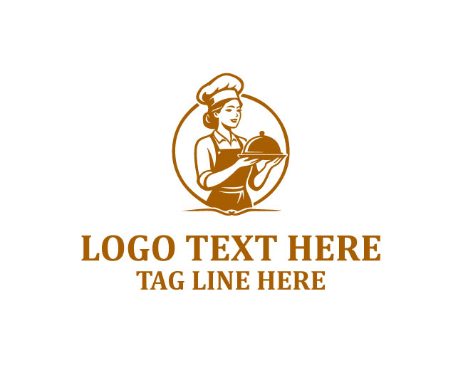 Female Chef Flame Logo logo template preview