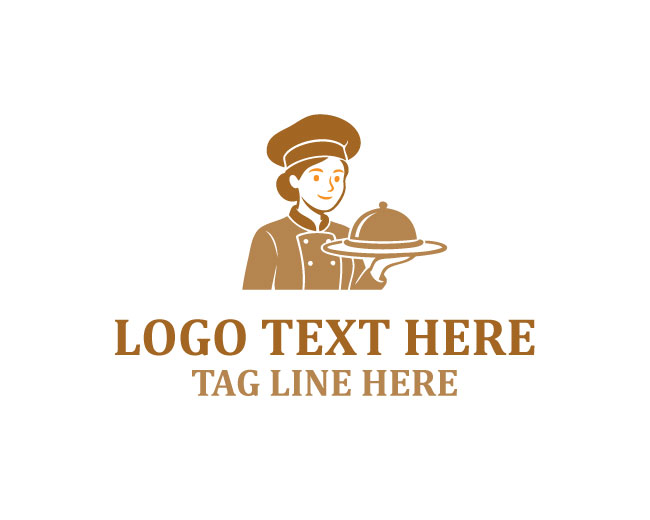 Female Chef Fork Logo logo template preview