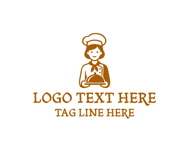 Female Chef Hat & Spoon Logo logo template preview