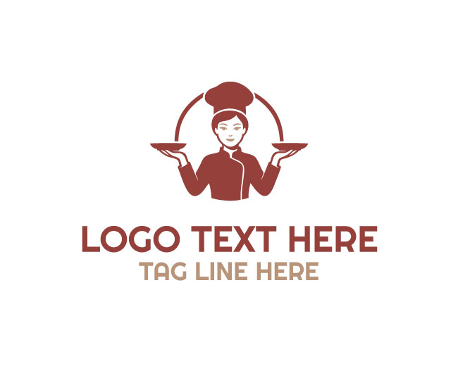 Female Chef Kitchen Logo logo template preview