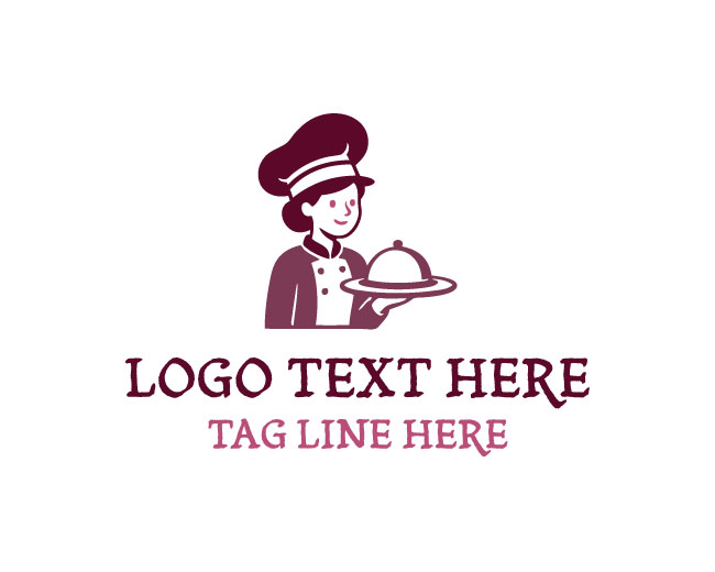 Female Chef Pan Logo logo template preview