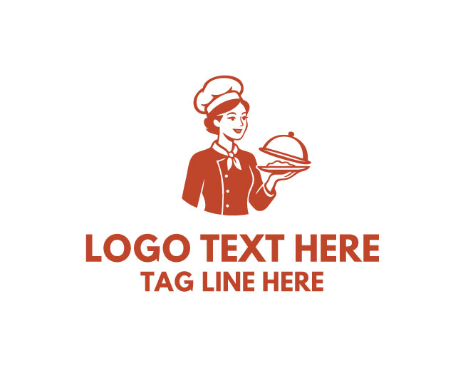 Female Chef Rolling Pin Logo logo template preview