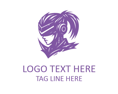 Female Gamer Warrior Esports Logo