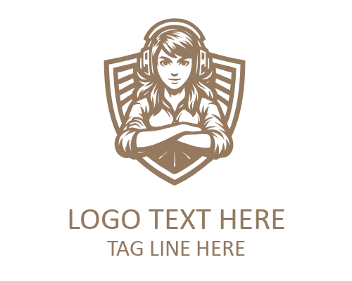 Female Gaming Streamer Logo