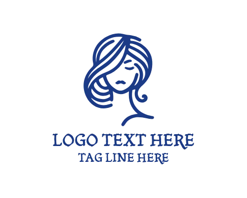 Feminine Beauty Line Icon Logo
