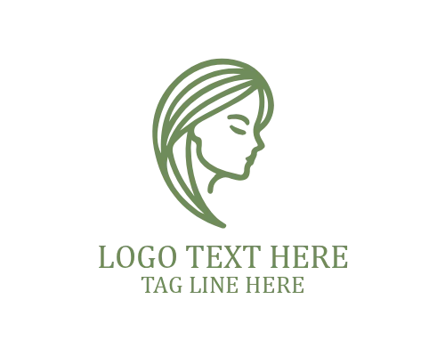 Feminine Beauty Outline Icon Logo