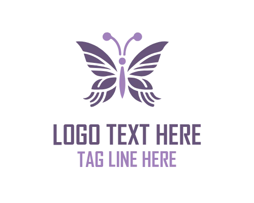 Feminine Elegance Linear Floral Butterfly Logo
