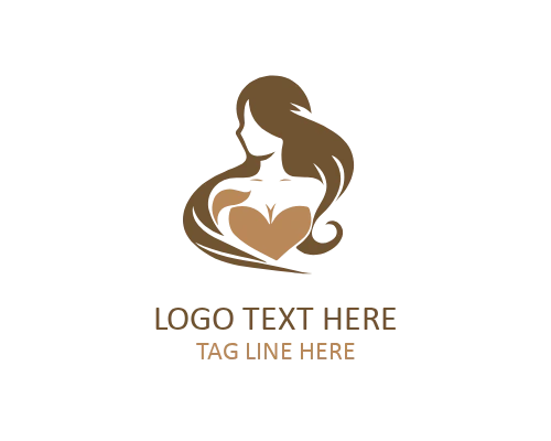 Feminine Girls Beauty Silhouette Icon Logo