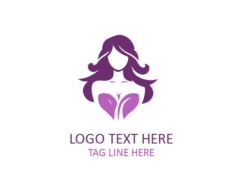 Feminine Girls Hairstyle Logo Icon