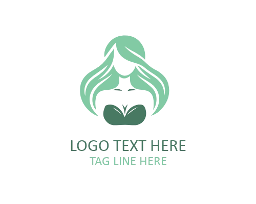Feminine Girls Pretty Face Logo Icon