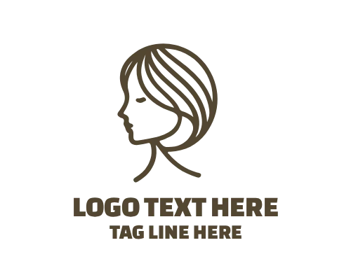 Feminine Lady Face Art Logo