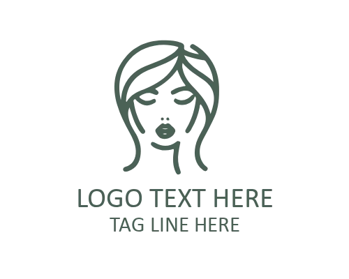 Feminine Lady Outline Beauty Logo