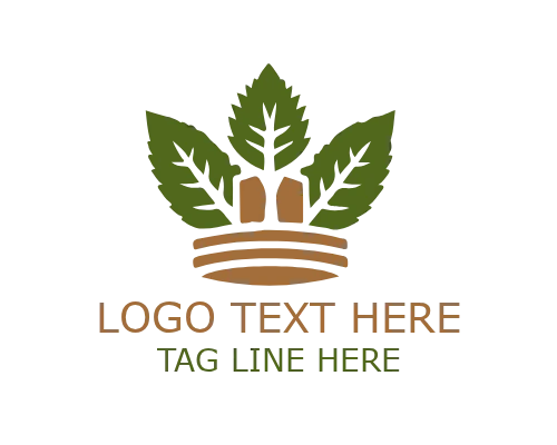 Feminine Leaf Crown Logo for Beauty and Wellness Branding