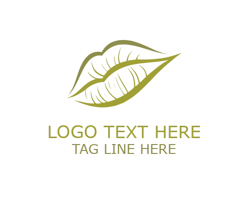 Feminine Lips Circle Logo for Beauty and Cosmetic Branding