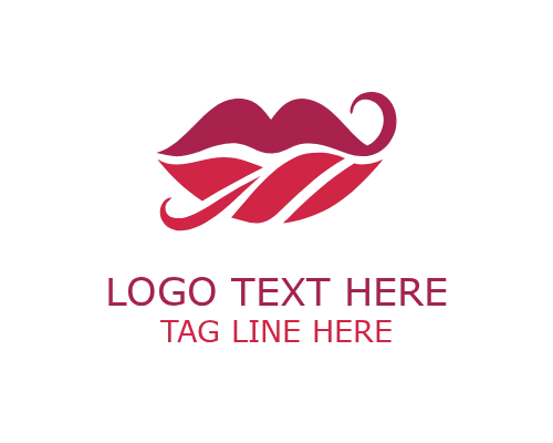 Feminine Lips Logo for Beauty and Cosmetic Branding