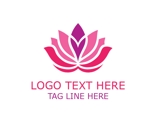 Feminine Lotus Floral Logo for Beauty and Cosmetic Branding