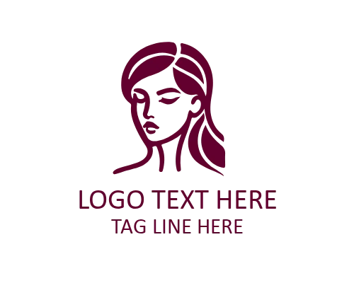 Feminine Portrait Line Art Logo