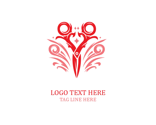Feminine Scissor Floral Logo