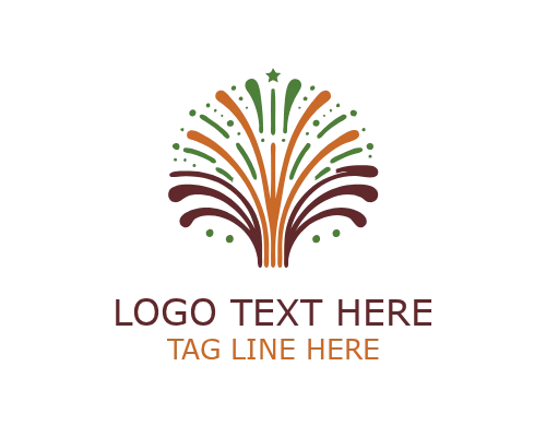 Festival Fireworks Icon Logo for Event and Celebration Branding